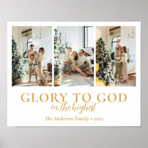 Familienfoto-Collage religiöses Weihnachtsgeschenk Poster