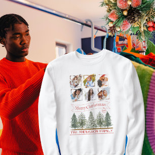 Familienfoto Collage Retro Vintag Frohe Weihnachte Sweatshirt