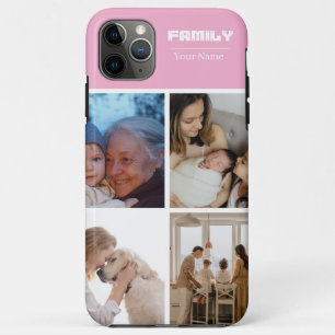 Familienfoto-Collage rosa 4 Bilder Case-Mate iPhone Hülle