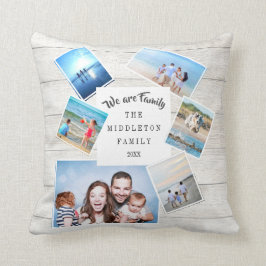 Familienfoto Collage Rustikales Holz geputzt Kissen