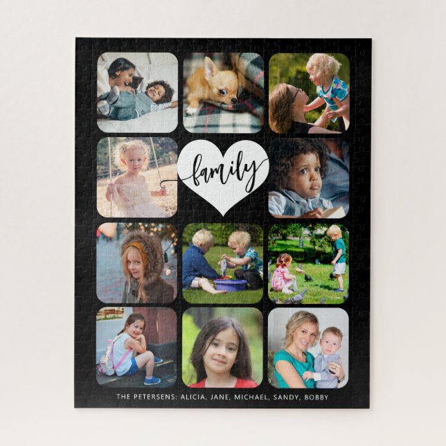 Familienfoto-Collage-Skript 11 personalisierte Fot Puzzle (Vertikal)