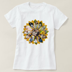 Familienfoto Collage Sonnenblumen 13 Bilder leicht T-Shirt