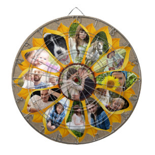 Familienfoto Collage Sonnenblumen Burlap 13 Pics E Dartscheibe