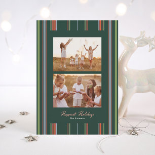 Familienfoto-Collage Streifen Weihnachten Grün Kor