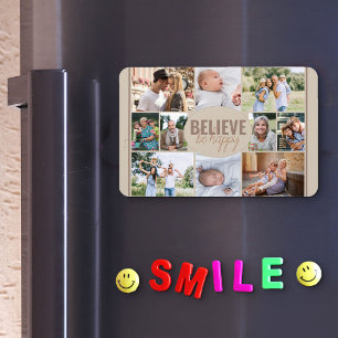 Familienfoto-Collage und glückliches Zitat Neutral Magnet
