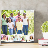 Familienfoto Collage w. Zigzag Foto Strip - grau