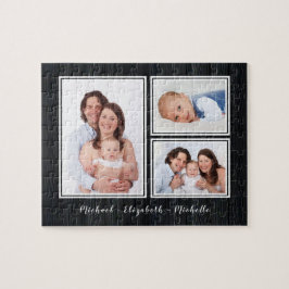 Familienfoto Collage Your Name Jigsaw Puzzle