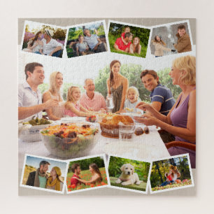 Familienfoto-Collage Zickzack-Fotostreifen Quadrat Puzzle