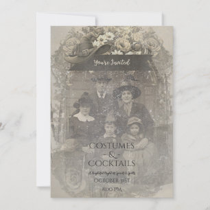 Familienfoto Hexenhut Halloween-Kostenparty Einladung