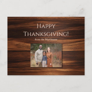 Familienfoto Holz Minimalistisches Erntedankfest Feiertagspostkarte