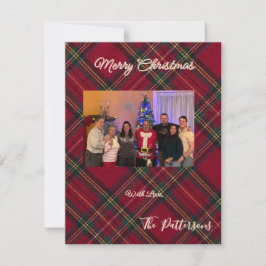Familienfoto Karo Weihnachten Flach Urlaub Karte