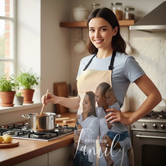 Familienfoto-Küchen-Geschenk mit individuellem Nam Schürze (Von Creator hochgeladen)