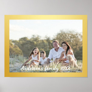 Familienfoto mit goldenem Rahmen Poster