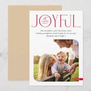 FAMILIENFOTO moderne elegante Typografie FREUDIG r Feiertagskarte
