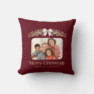 Familienfoto Moderne Schrift Frohe Weihnachten Kissen