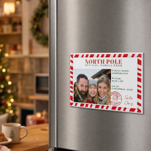 Familienfoto Nordpol-Pass Nice List Weihnachten Magnet