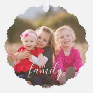 Familienfoto Ornament Karte