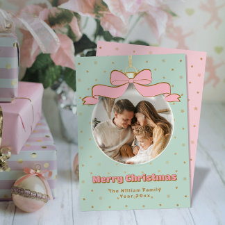 Familienfoto Pinkmas Coquette Ornament Weihnachten