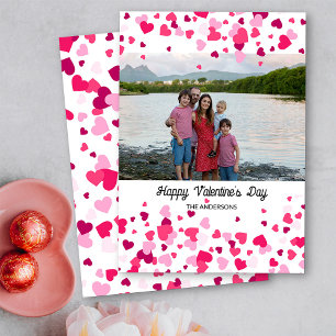 Familienfoto Rosa Liebesherz Rahmen Valentinstag Feiertagskarte