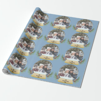 Familienfoto-Schneekugel Geschenkpapier