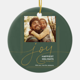 Familienfoto-Skript Freude Weihnachtsfeiertag Keramik Ornament