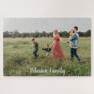 Familienfoto-Spaß-Spielabend Personalisierter Name Puzzle