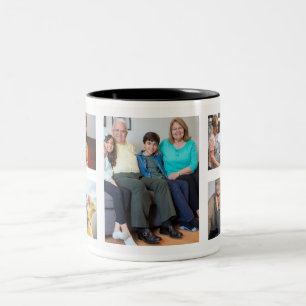 Familienfoto-Tasse - Personalisierter Collage-Kaff Zweifarbige Tasse