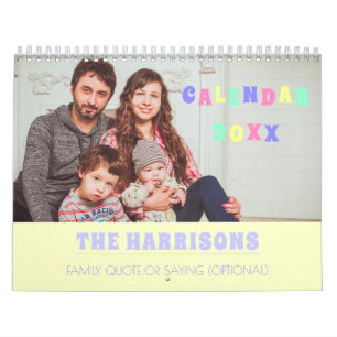Familienfoto Vintage benutzerdefinierter Text Past Kalender