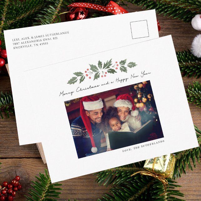 Familienfoto Weihnachten (Modern Family Photo Script Christmas Greetings)