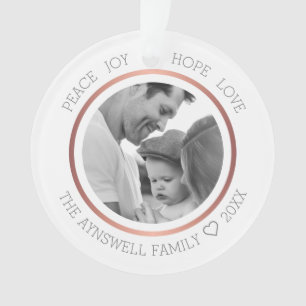 Familienfoto Weihnachten Frieden Freude Hoffnung L Ornament