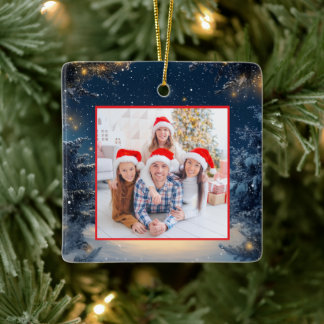 Familienfoto-Weihnachtsbaumanhänger Keramikornament