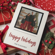 Familienfoto-Weihnachtskarte | Frohe Feiertage