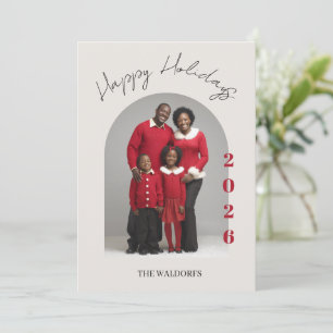 Familienfoto-Weihnachtskarte Frohe Feiertage Feiertagskarte