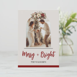 Familienfoto-Weihnachtskarte | Frohe + strahlende Feiertagskarte