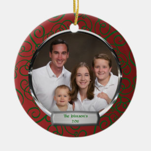 Familienfoto-Weihnachtsschmuck Keramikornament