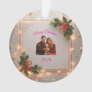 Familienfoto-Weihnachtsschmuck Personalisierter Ornament