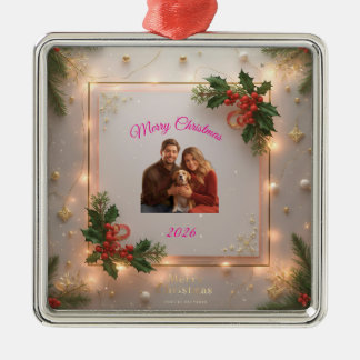 Familienfoto-Weihnachtsschmuck | Personalisierter Ornament Aus Metall