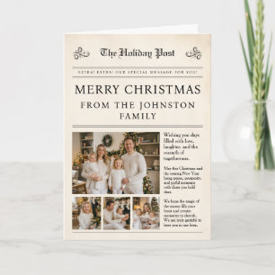 Familienfoto-Zeitungs-Weihnachtskarte Karte