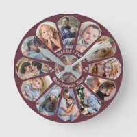 Familienfotocollage Burgundy - benutzerdefinierte 