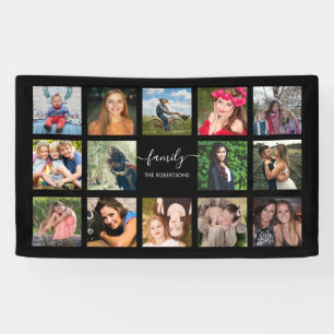 FamilienfotoCollage Schwarz Custom Banner