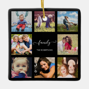 FamilienfotoCollage Schwarz Custom Keramikornament