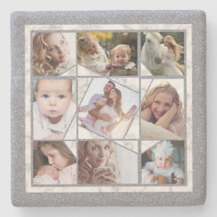 Familienfotografie Collage 9 Instagramm-Bilder  Ma Steinuntersetzer