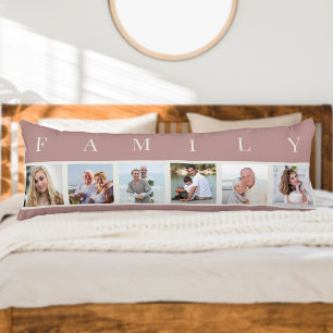 FAMILIENFOTOLLE 6 Picture Pink Body Pillow Seitenschläferkissen