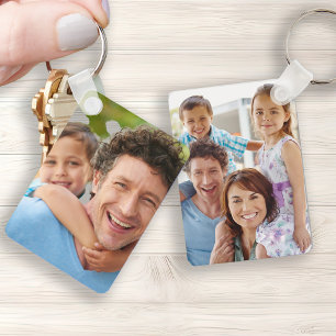 Familienfotos doppelseitig zwei Fotos Schlüsselanhänger