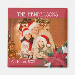 Familienfotos Weihnachtsmagnet Poinsettie Magnet