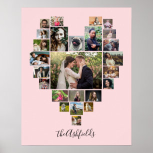 Familienfotosammlung Herz 25 Bilder Name Rosa Poster