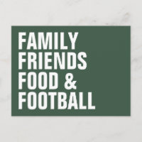Familienfreunde essen Fußball und grüner Erntedank