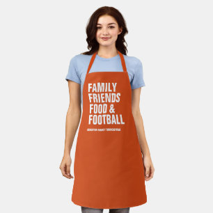 Familienfreunde essen & fußballorange Erntedank Schürze