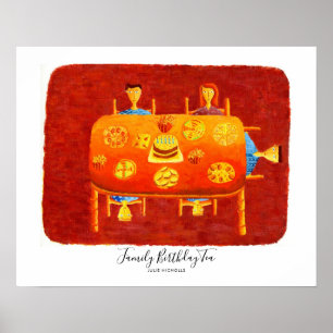 Familienfrühstück Tea Party Malerei Poster
