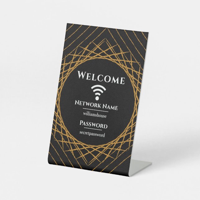 Familiengast Modernes WIFI-Passwort Sockelschild (Vorderseite)